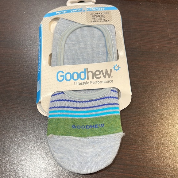 Goodhew Lo liner Stripe merino wool socks 2 pair pack size S/M - Picture 6 of 11